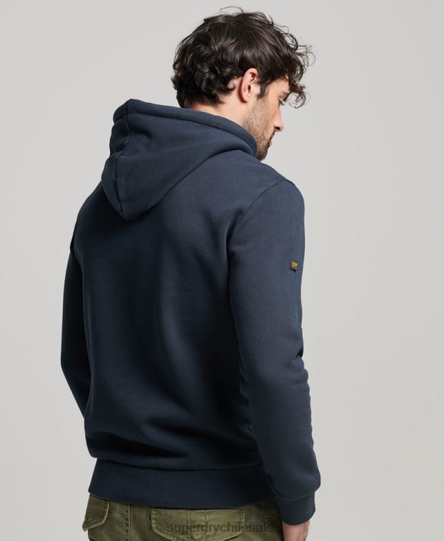 hombres Superdry Armada sudadera con logo vintage premium sobreteñida 2R68Z457
