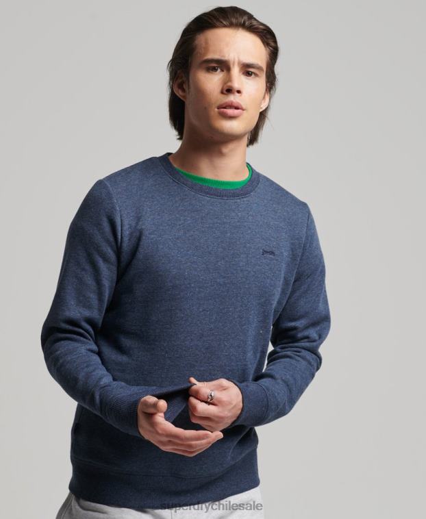 hombres Superdry Armada sudadera de algodón orgánico con logo vintage 2R68Z646
