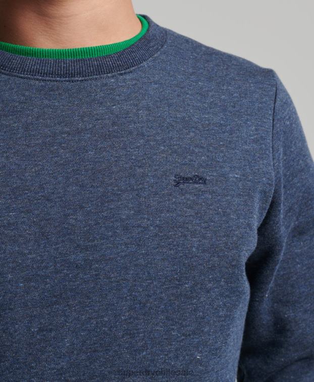 hombres Superdry Armada sudadera de algodón orgánico con logo vintage 2R68Z646