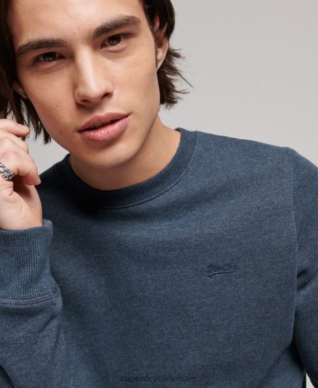 hombres Superdry Armada sudadera de algodón orgánico con logo vintage 2R68Z661