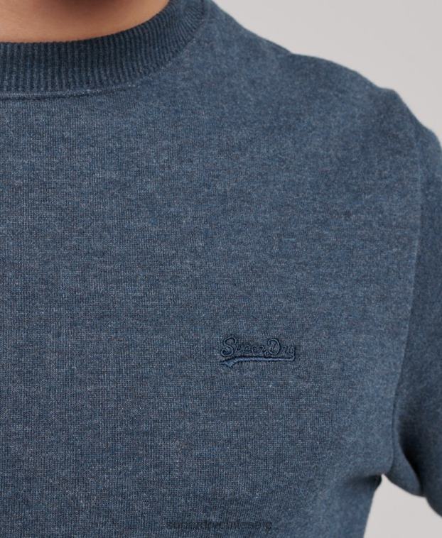 hombres Superdry Armada sudadera de algodón orgánico con logo vintage 2R68Z661