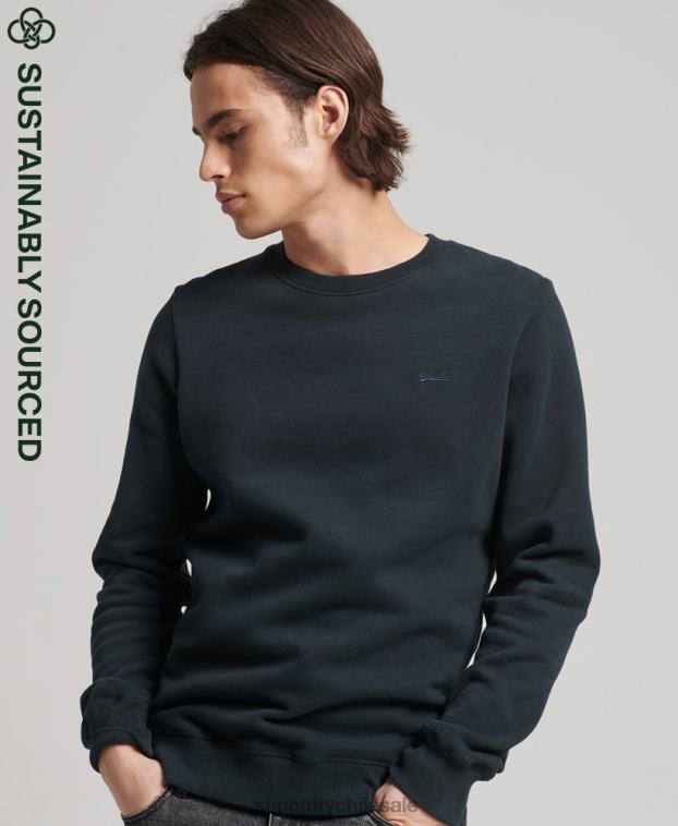 hombres Superdry Armada sudadera de algodón orgánico con logo vintage 2R68Z664