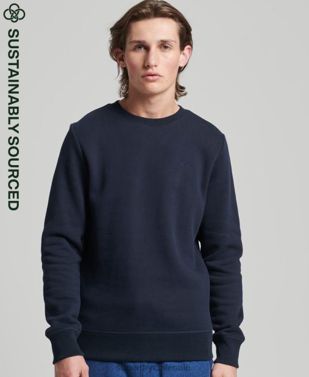 hombres Superdry Armada sudadera de algodón orgánico con logo vintage 2R68Z756
