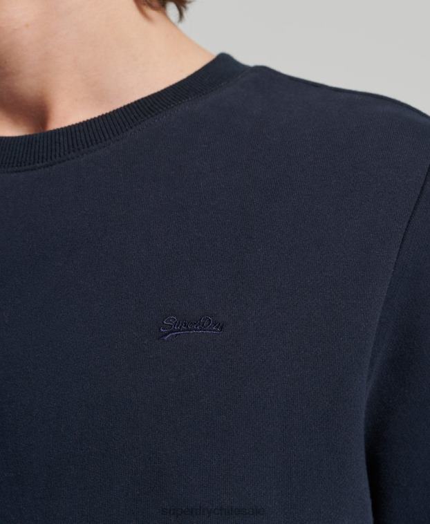 hombres Superdry Armada sudadera de algodón orgánico con logo vintage 2R68Z756