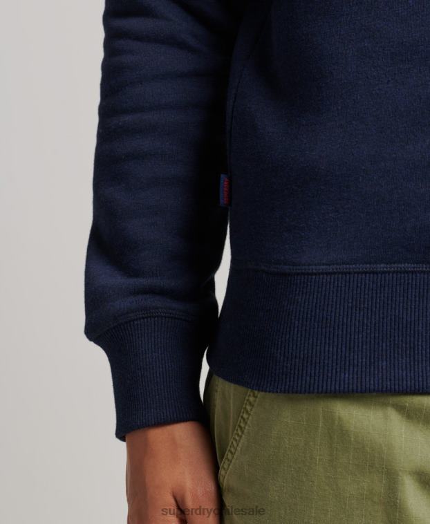 hombres Superdry Armada sudadera de algodón orgánico con media cremallera y logo esencial 2R68Z5062