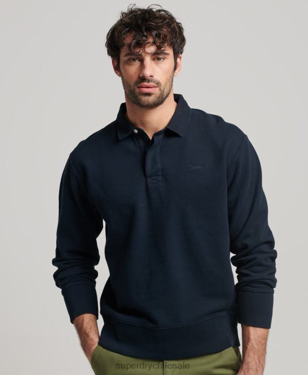 hombres Superdry Armada sudadera de rugby sobreteñida 2R68Z585