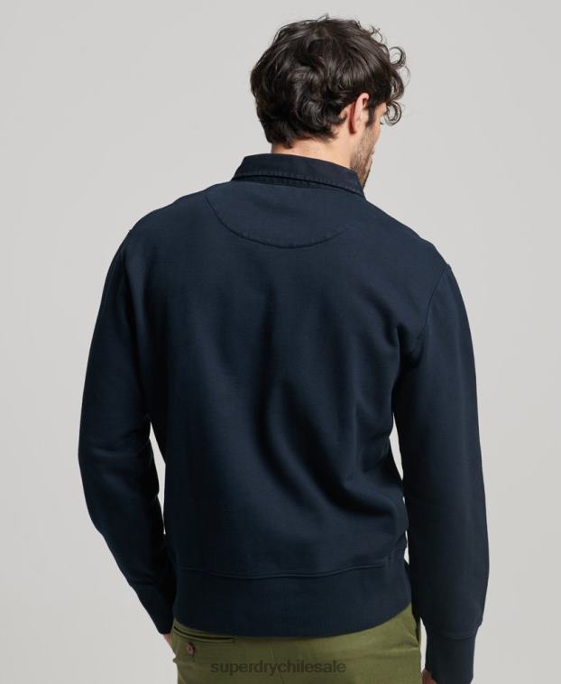 hombres Superdry Armada sudadera de rugby sobreteñida 2R68Z585