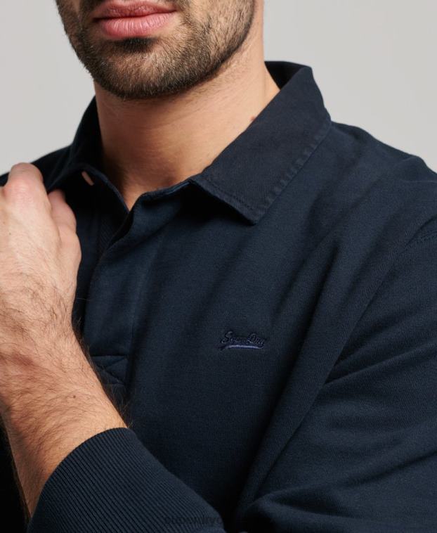 hombres Superdry Armada sudadera de rugby sobreteñida 2R68Z585