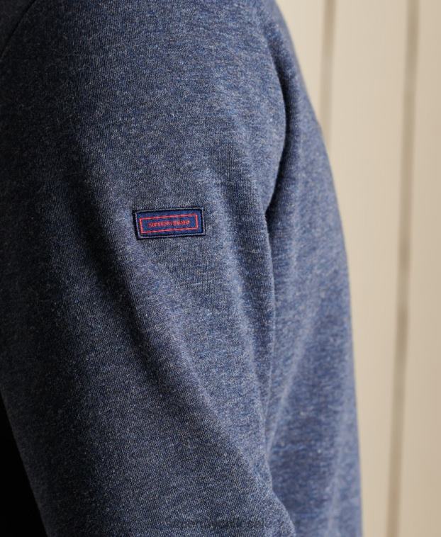 hombres Superdry Armada sudadera henley con cremallera y logo bordado 2R68Z5138