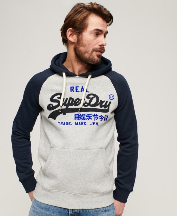 hombres Superdry Armada sudadera raglan heritage con logo vintage de algodón orgánico 2R68Z479