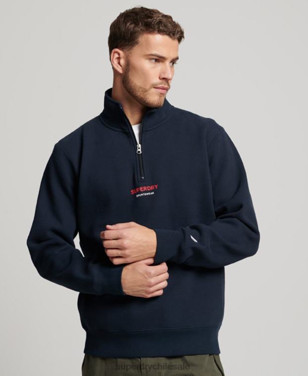 hombres Superdry Armada sudadera sportswear con media cremallera 2R68Z621