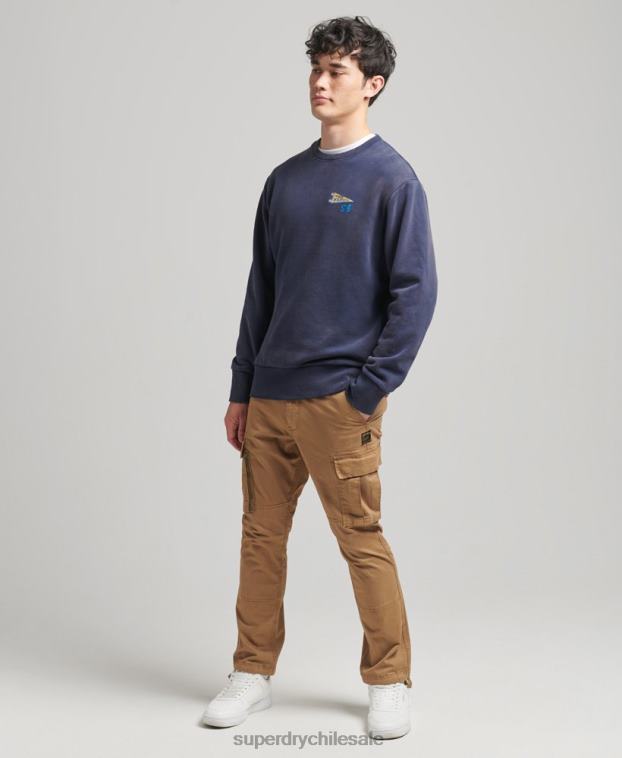 hombres Superdry Armada sudadera vintage con cuello redondo 2R68Z5039
