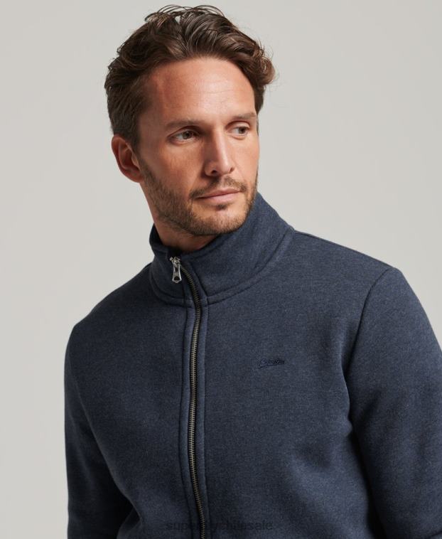 hombres Superdry Armada top deportivo con cremallera y logo bordado 2R68Z730