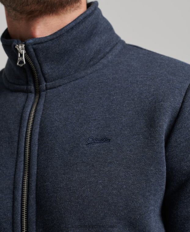 hombres Superdry Armada top deportivo con cremallera y logo bordado 2R68Z730