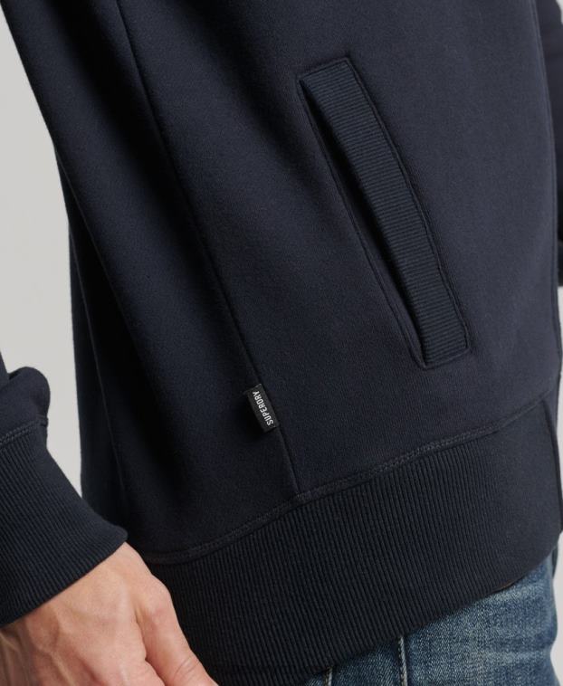hombres Superdry Armada top deportivo de algodón orgánico con cremallera y logo vintage 2R68Z5041