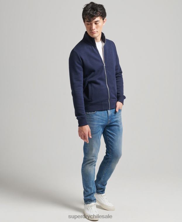 hombres Superdry Armada top deportivo de algodón orgánico con cremallera y logo vintage 2R68Z5083