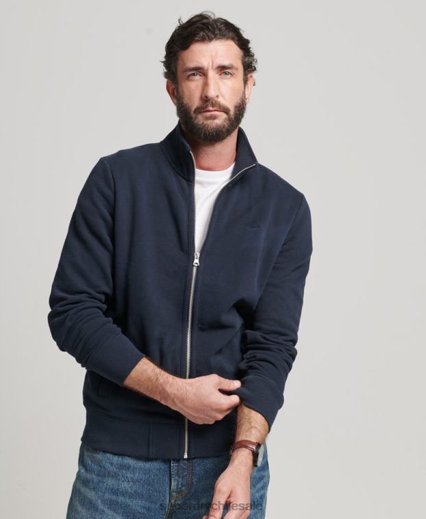 hombres Superdry Armada top deportivo de algodón orgánico con cremallera y logo vintage 2R68Z5085