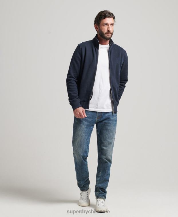 hombres Superdry Armada top deportivo de algodón orgánico con cremallera y logo vintage 2R68Z5085