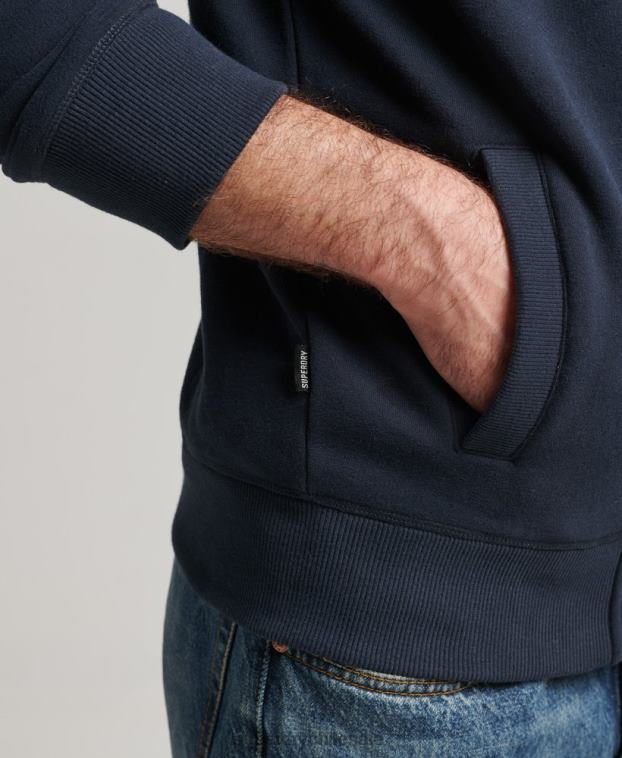 hombres Superdry Armada top deportivo de algodón orgánico con cremallera y logo vintage 2R68Z5085