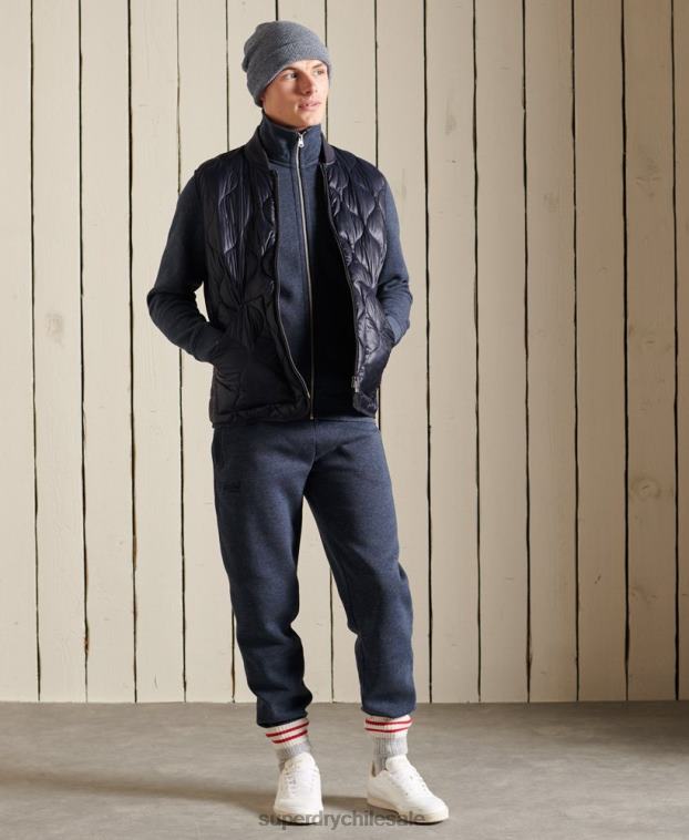 hombres Superdry Armada top deportivo de algodón orgánico con cremallera y logo vintage 2R68Z5136