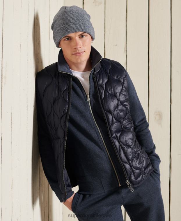 hombres Superdry Armada top deportivo de algodón orgánico con cremallera y logo vintage 2R68Z5136