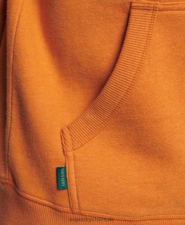 hombres Superdry amarillo sudadera con capucha de algodón orgánico con logo vintage bordado 2R68Z744