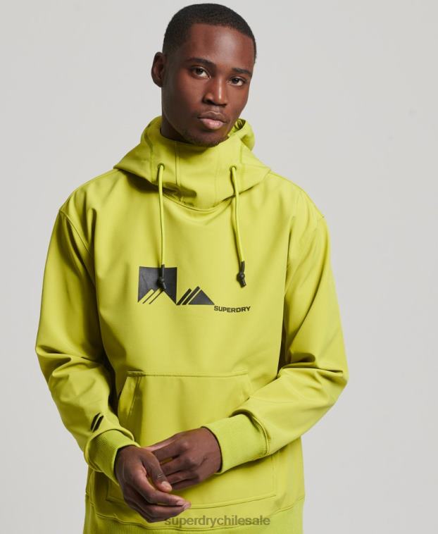 hombres Superdry amarillo sudadera con capucha de tecnología de nieve 2R68Z571