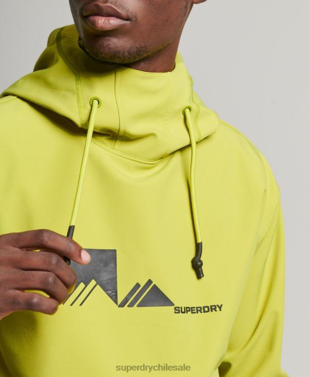 hombres Superdry amarillo sudadera con capucha de tecnología de nieve 2R68Z571