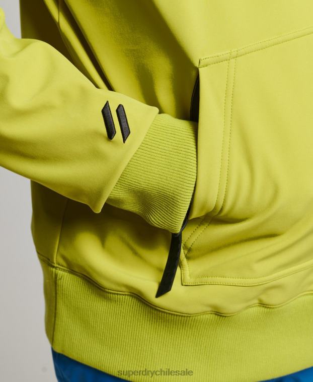 hombres Superdry amarillo sudadera con capucha de tecnología de nieve 2R68Z571