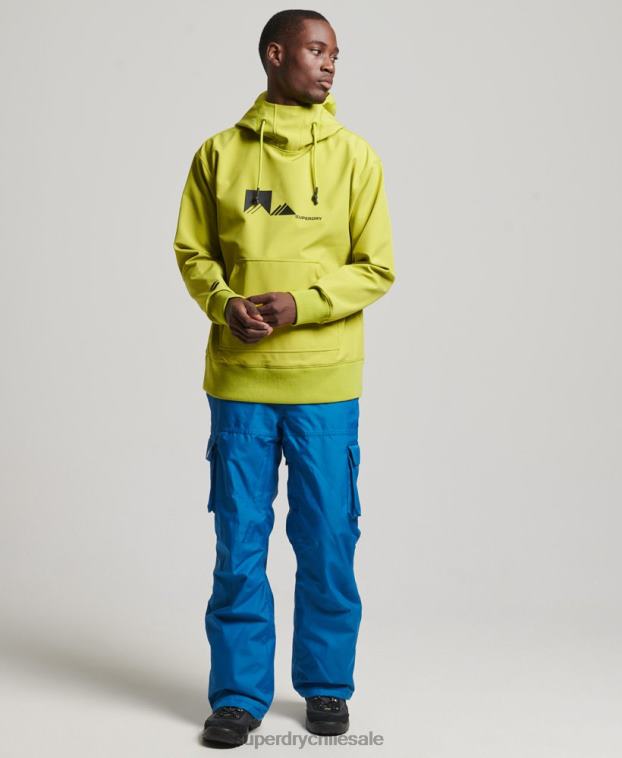 hombres Superdry amarillo sudadera con capucha de tecnología de nieve 2R68Z571