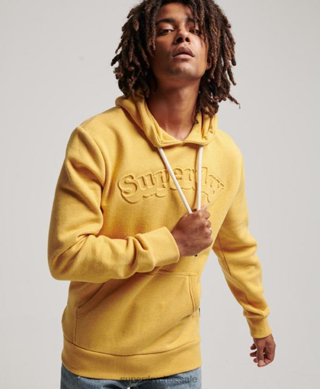 hombres Superdry amarillo sudadera con capucha vintage cooper class en relieve 2R68Z692