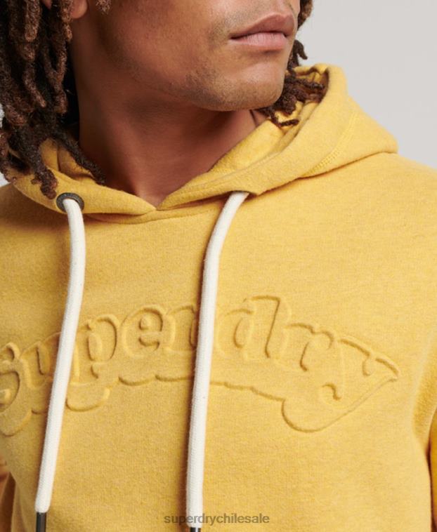 hombres Superdry amarillo sudadera con capucha vintage cooper class en relieve 2R68Z692