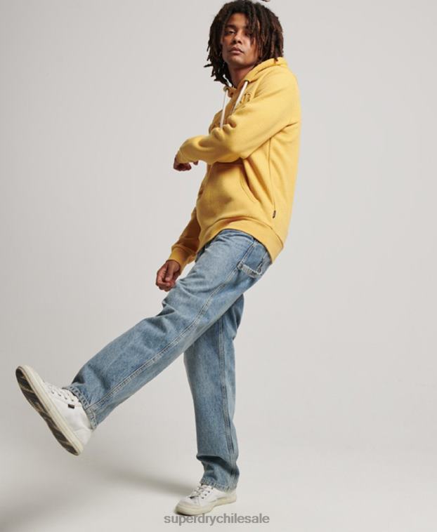 hombres Superdry amarillo sudadera con capucha vintage cooper class en relieve 2R68Z692