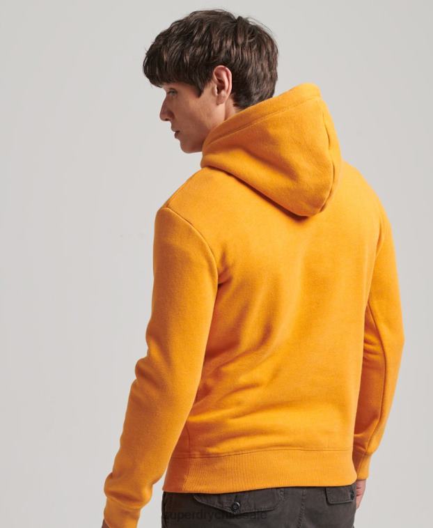 hombres Superdry amarillo sudadera con capucha y logo esencial de algodón orgánico 2R68Z517