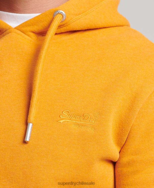 hombres Superdry amarillo sudadera con capucha y logo esencial de algodón orgánico 2R68Z517