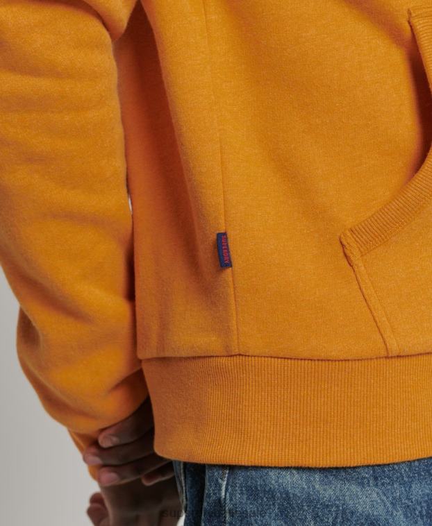 hombres Superdry amarillo sudadera con capucha y logo vintage 2R68Z5146