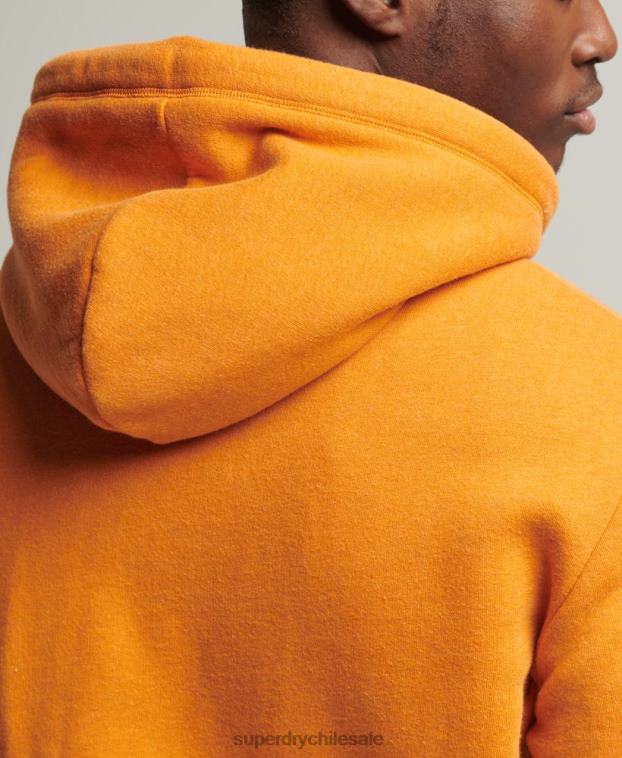 hombres Superdry amarillo sudadera con cremallera y logo vintage de algodón orgánico 2R68Z624