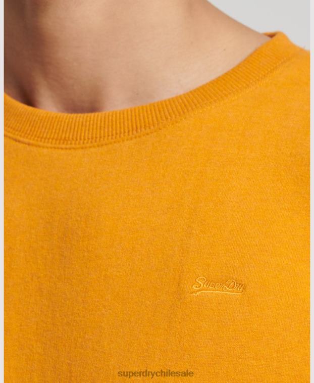 hombres Superdry amarillo sudadera con cuello redondo y logo bordado 2R68Z523