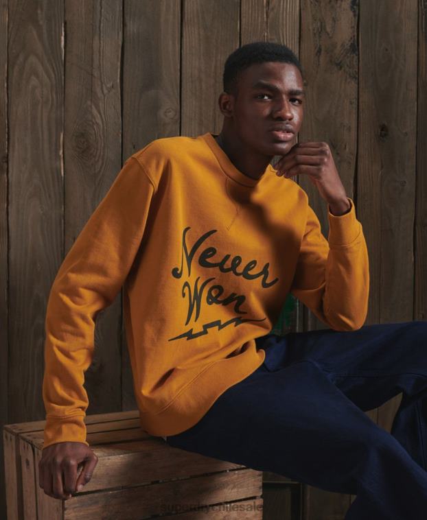 hombres Superdry amarillo sudadera con gráfico seco de edición limitada 2R68Z5235