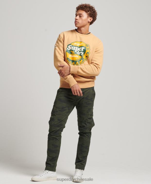 hombres Superdry amarillo sudadera cooper nostalgia crew 2R68Z4994
