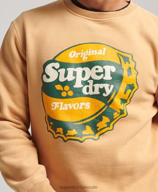 hombres Superdry amarillo sudadera cooper nostalgia crew 2R68Z4994