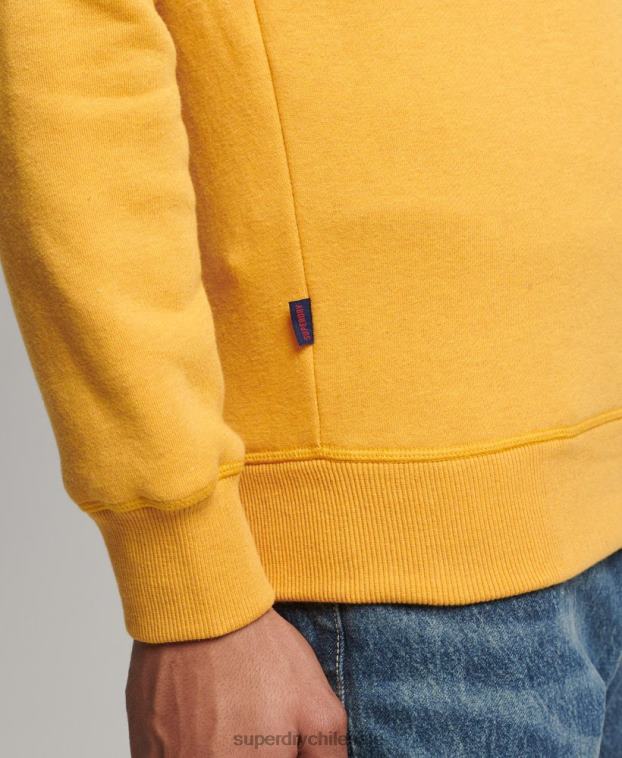 hombres Superdry amarillo sudadera de algodón orgánico con logo vintage 2R68Z5068