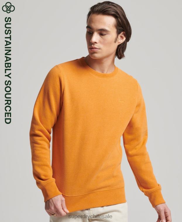 hombres Superdry amarillo sudadera de algodón orgánico con logo vintage 2R68Z694