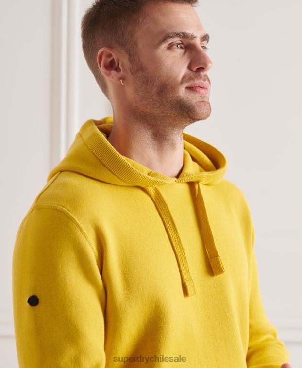 hombres Superdry amarillo sudadera esencial de algodón orgánico 2R68Z5317