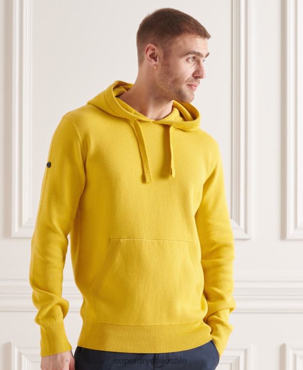 hombres Superdry amarillo sudadera esencial de algodón orgánico 2R68Z5317