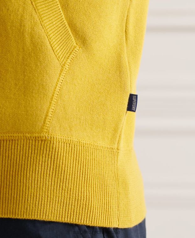 hombres Superdry amarillo sudadera esencial de algodón orgánico 2R68Z5317