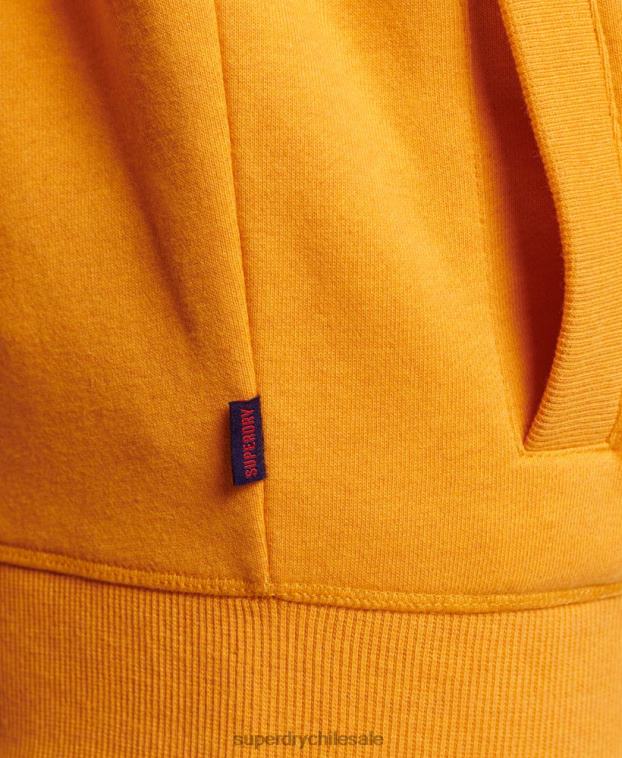 hombres Superdry amarillo top deportivo de algodón orgánico con cremallera y logo vintage 2R68Z5077