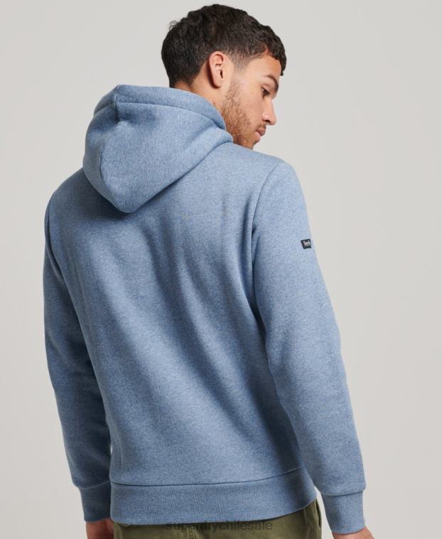 hombres Superdry azul claro sudadera americana con logo vintage 2R68Z488