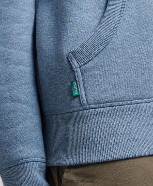 hombres Superdry azul claro sudadera con capucha y logo esencial de algodón orgánico 2R68Z552