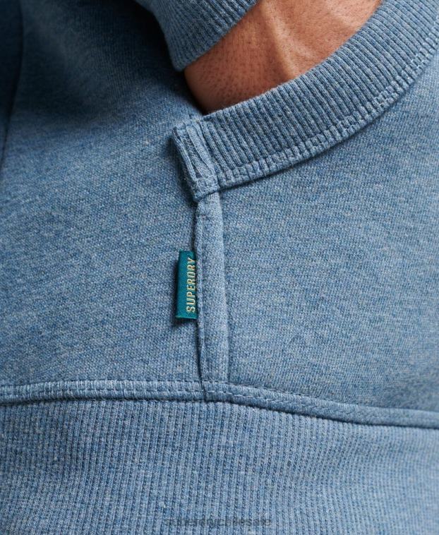 hombres Superdry azul claro sudadera con cremallera y logo bordado 2R68Z627